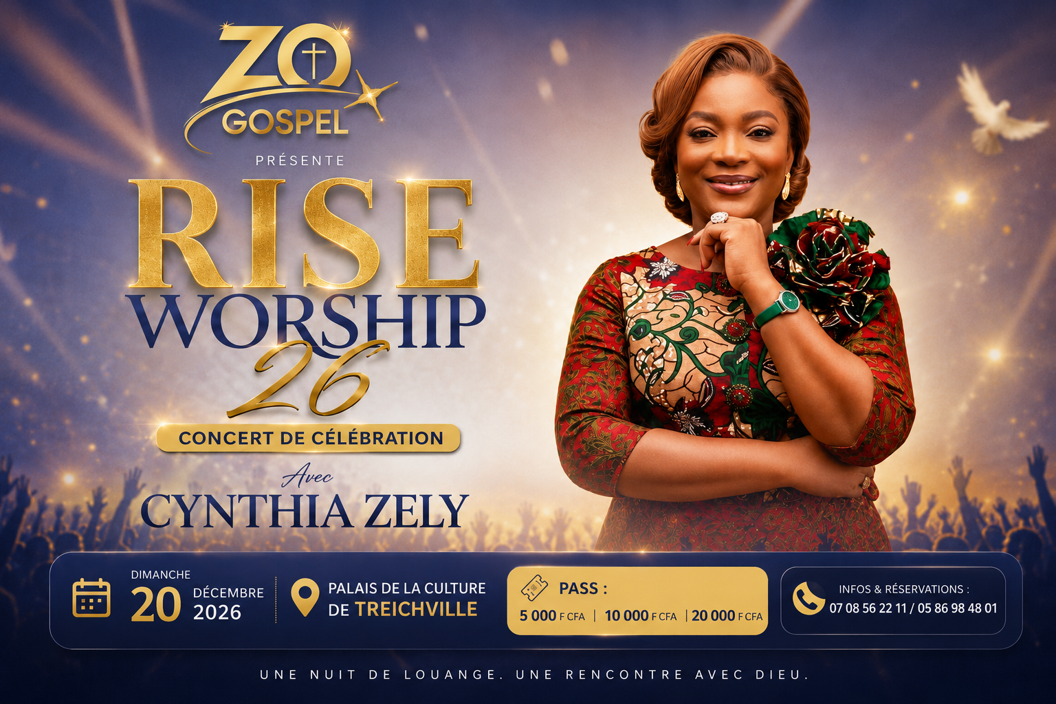 RISE WORSHIP 26 : CYNTHIA ZELY en concert de célébration à Abidjan